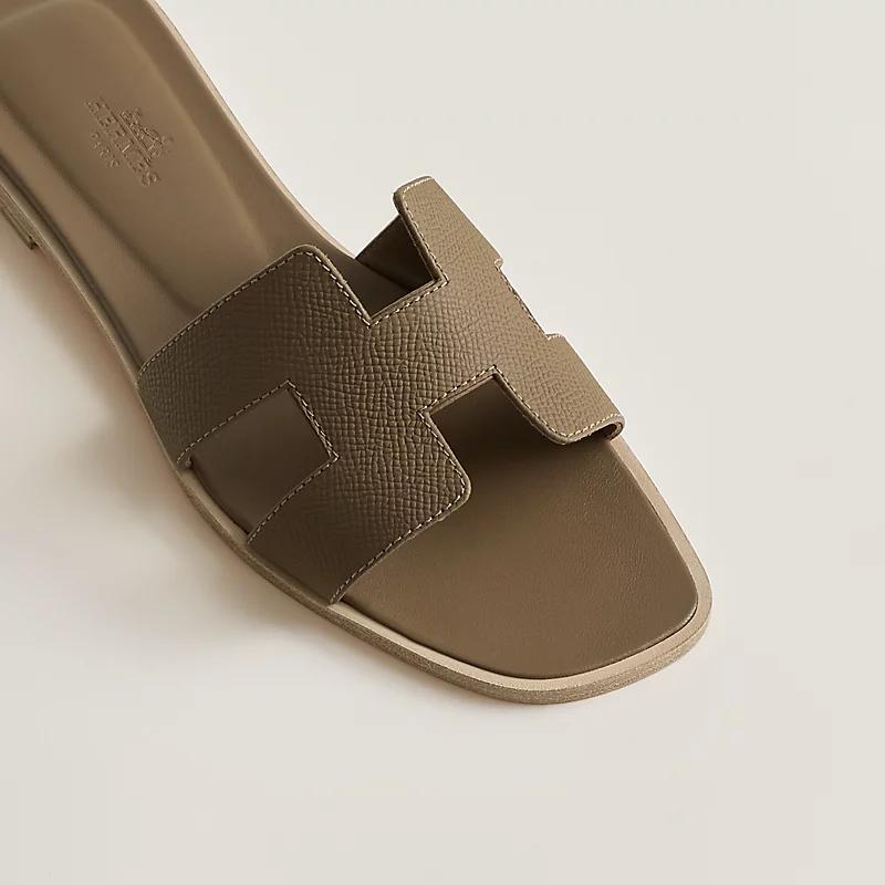 Giày Hermes Oran Sandal Nữ Nâu Gỗ